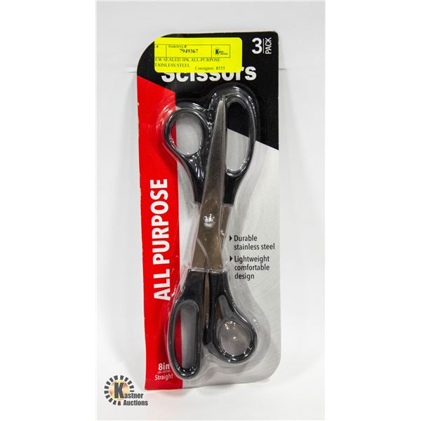 NEW SEALED 3PK ALL-PURPOSE STAINLESS STEEL