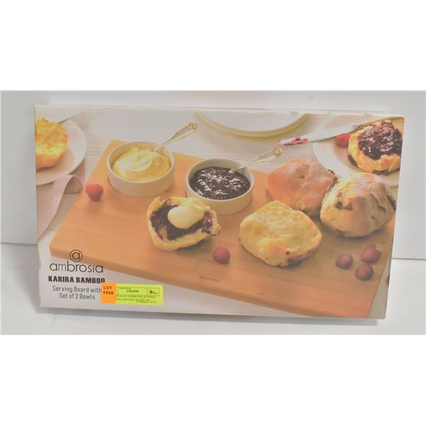 NEW SEALED AMBROSIA KARIMA BAMBOO SERVING BOARD W/