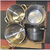 Image 1 : 3 LARGS POTS & STRAINER