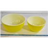 2 VINTAGE YELLOW PYREX BOWLS