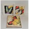 Image 1 : 3 SQUARE CERAMIC KITCHEN TRIVET,BUTTERFLY