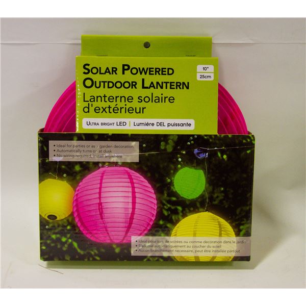 10" SOLAR POWERED OUTDOOR LANTERN,PINK