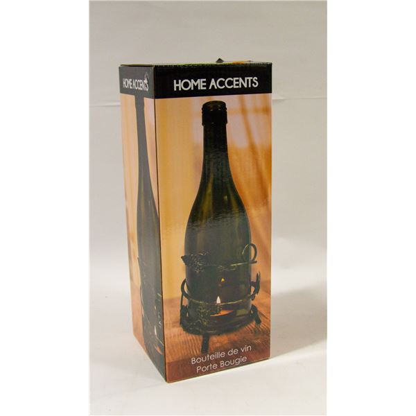 HOME ACCENTS WINE BOTTLE TEA-LIGHT HOLDER