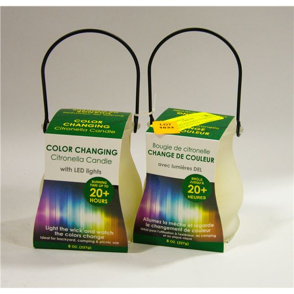 2 COLOR CHANGING CILTRONELLA CANDLE WITH LED