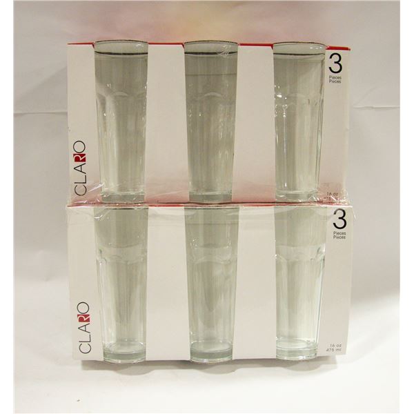 SET OF 6 LARGE TUMBLER GLASSES