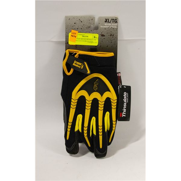 NEW PAIR GREASE MONKEY 3M THINSULATE WORK GLOVES