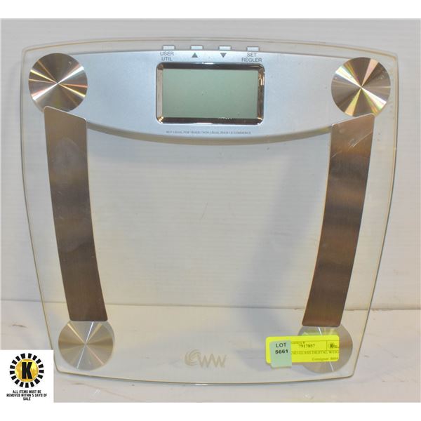 WW BRAND GLASS DIGITAL WEIGH SCALE