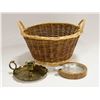 Image 1 : VINTAGE CANDLESTICK HOLDER AND ASHTRAY IN BASKET