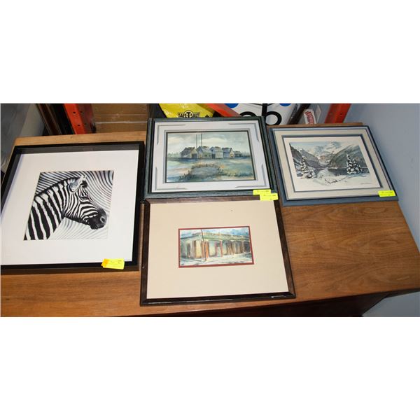 LOT OF 4 FRAMED PICTURES