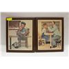 Image 1 : TWO NORMAN ROCKWELL WOODEN HANGING PICTURES
