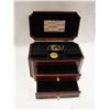 2 DRAWER WOODEN JEWELRY BOX AND 2 NECKLACES