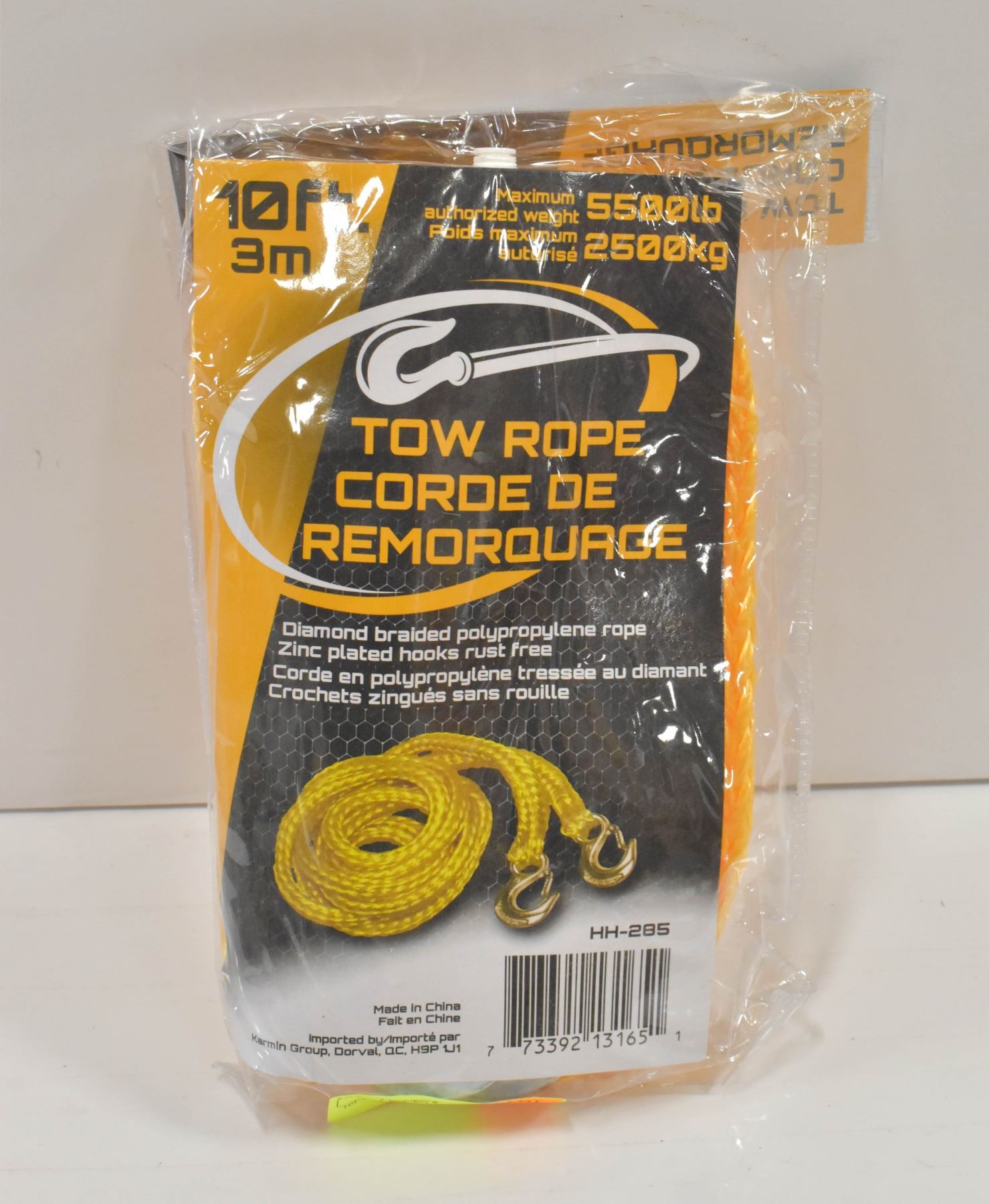 10FT 3M TOW ROPE 5500LB 2500KG