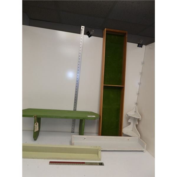 misc wooden display benches/shelves