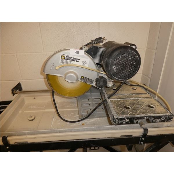 10" wet tile cutting saw on fold stand works