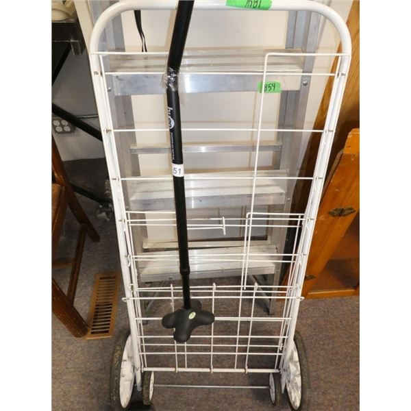 walking cane, folding utility cart