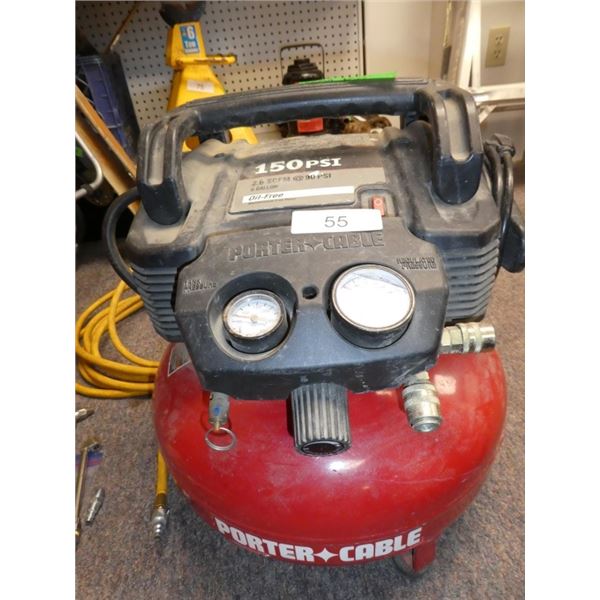 Porter Cable 150 PSI air compressor c/w hose works
