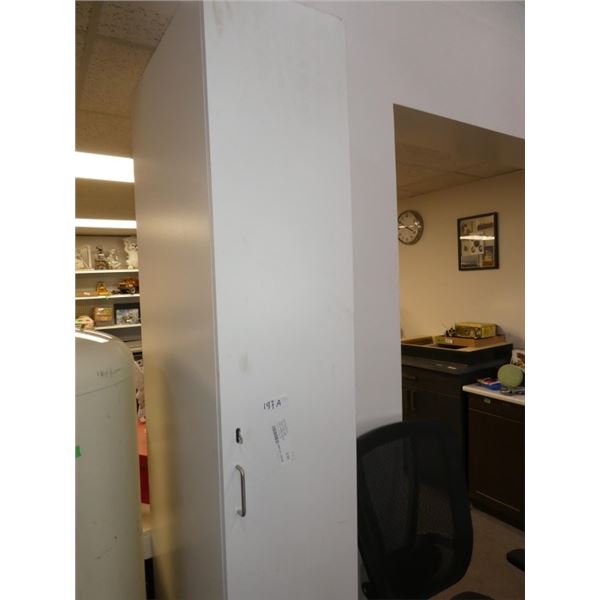 tall white cupboard  14" x 27" x 86"