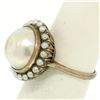 Image 8 : Antique Victorian 10K Rose Gold Bezel Mabe Prong Seed Pearl Ring & Earrings Set
