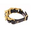 Image 4 : Chanel Black Gold Plated Leather Chain Bracelet