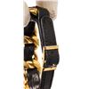 Image 6 : Chanel Black Gold Plated Leather Chain Bracelet