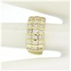 Image 7 : 14k Yellow Gold 1.48 ctw Bar Set Round Diamond Wide Band Ring