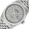 Image 2 : Rolex Mens Stainless Steel 36MM Slate Grey Roman Oyster Perpetual Datejust Wrist