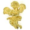 Image 2 : Designer Koven 18K Yellow Gold 3D Textured Cherub Angel Brooch Pin Heavy 20.08g