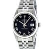 Image 2 : Rolex Mens Stainless Steel Black Roman Datejust 36MM Wriswatch Datejust