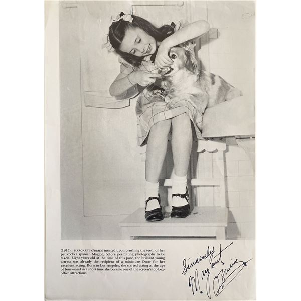 Margaret O'Brien signed magazine page