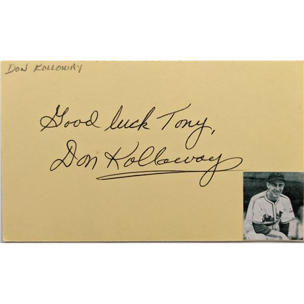 Don Kolloway signed note with photo