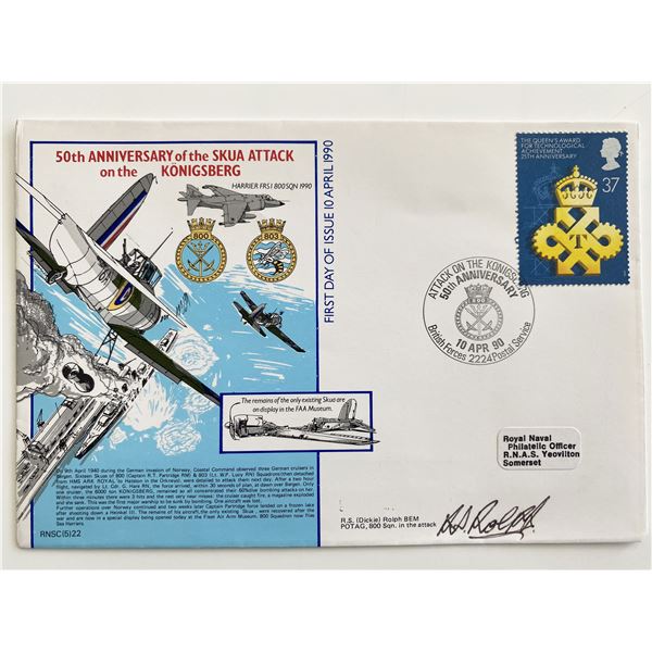 WWII 50th Anniversary of the Skua Attack on the Königsberg R.S. Rolph Signed Commemorative First Day