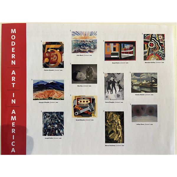 Modern Art in America Stamp Sheet
