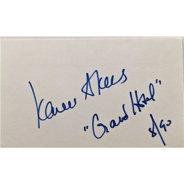 Grand Hotel Karen Akers original signature