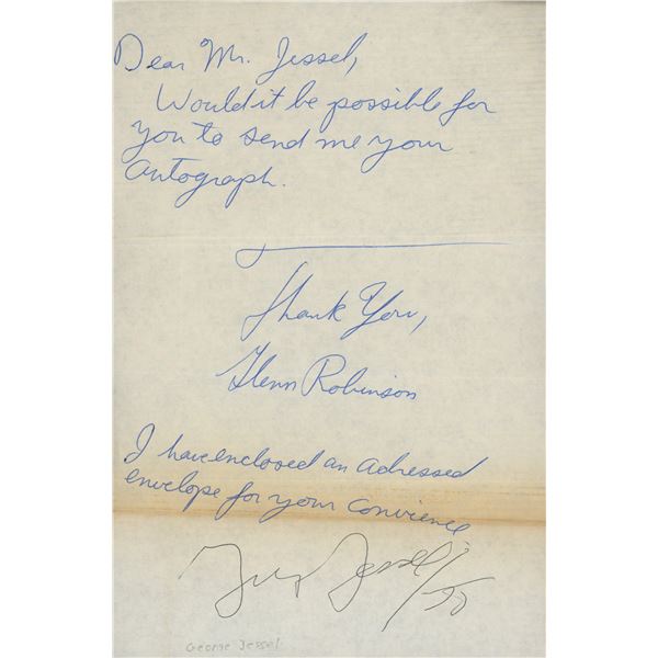 George Jessel signed fan letter