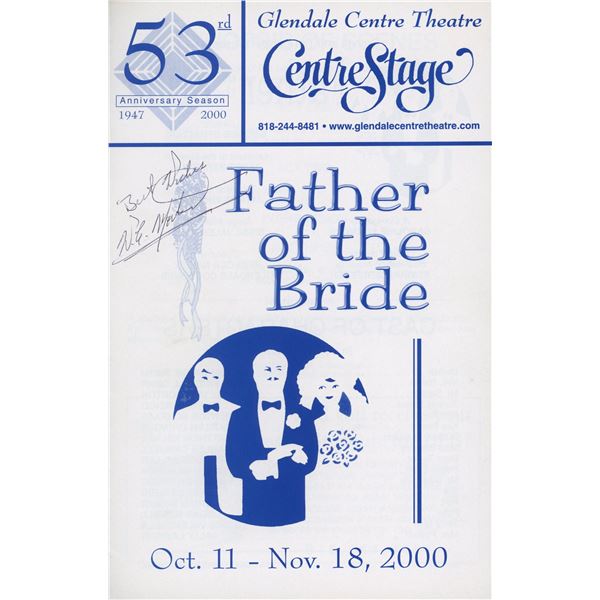 Father of the Bride W.C. Morton and Cast signed program