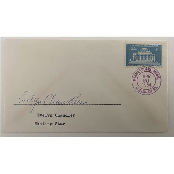 Skating Star Evelyn Chandler signed envelope