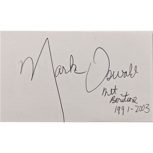 Met Baritone Mark Oswald original signature