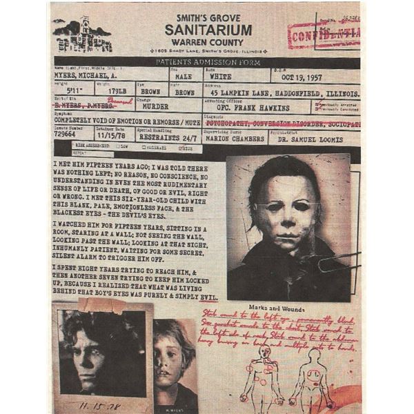 Halloween Smiths Grove Sanitarium prop print