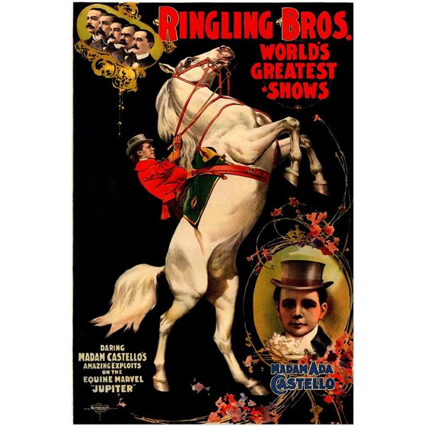 Ringling Bros. World's Greatest Shows Madam Ada Costello Reprint Poster