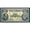 Image 1 : BANK of MONTREAL $20.00 1914. BCS Note Fine