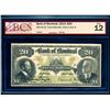 Image 3 : BANK of MONTREAL $20.00 1914. BCS Note Fine