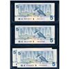 Image 2 : BANK of CANADA $5.00 1986, BC-56. A Lot of 4 Banknotes AU-Unc
