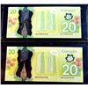 Image 2 : BANK of CANADA $20.00 2012. A Pair of BC-71a, Repeater Banknotes EF-UNC