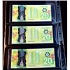 Image 2 : BANK of CANADA $20.00 2012. A Lot of 3 RADAR Notes