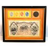 Image 2 : GUATEMALA 1900. A Framed set of Stamps, Banknote and Coin Very Fine