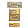 Image 2 : SOUTH AMERICA / CARIBBIAN 1827-1895. A Framed Set of 9 Banknotes & 15 Stamps.