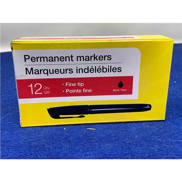 Permanent Markers- Black, Fine Tip (12qty)