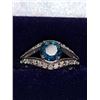 Image 1 : 10 K White Gold Ladies Rare Blue Diamond Solitaire 1.01Carat  Ring with 26 side diamonds Appraisal