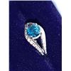 Image 3 : 10 K White Gold Ladies Rare Blue Diamond Solitaire 1.01Carat  Ring with 26 side diamonds Appraisal