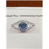 Image 6 : 10 K White Gold Ladies Rare Blue Diamond Solitaire 1.01Carat  Ring with 26 side diamonds Appraisal